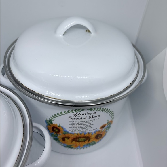 White Sunflower Design Kitchen Pot Set - Picture 2 of 7